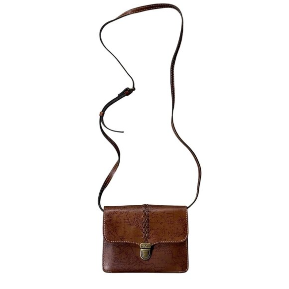 Patricia Nash Brown Leather Crossbody Shoulder Bag Purse Removable Strap Clutch - Picture 2 of 13
